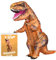 AirSuit® Aufblasbare Verkleidung XXL T-Rex | Dinosaurier Kostüm | Premium Qualität | Größe Erwachsene 160 bis 190cm | Polyester | Angenehm zu tragen | Strapazierfähig | Aufblassystem | OriginalCup®