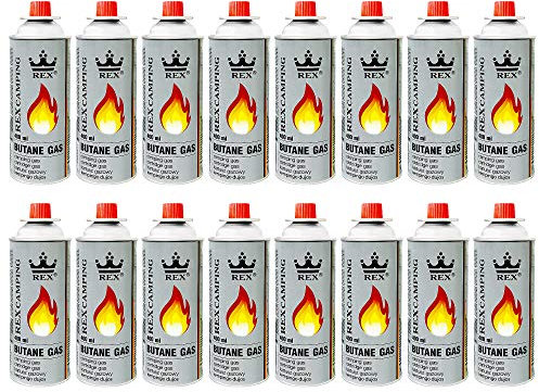 Mianova Gaskartuschen 227g Butan Gas | Bunsenbrenner Campingkocher Kocher Gaskocher Camping Gasheizung Grill Gasbrenner Lötlampe Set 16 Gasflaschen