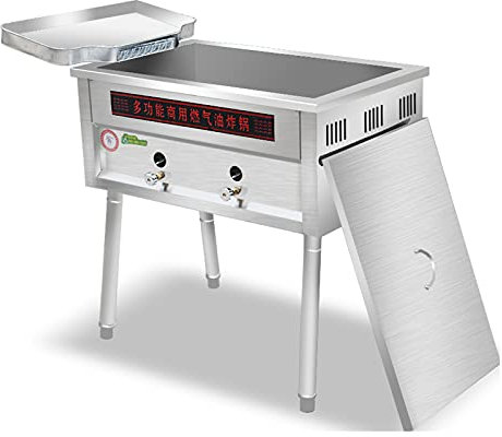 Wgwioo Friggitrice Professionale A Gas, Acciaio Inossidabile, Capacità Elevata, Bruciatore A Propano A Bassa Pressione, Portatile