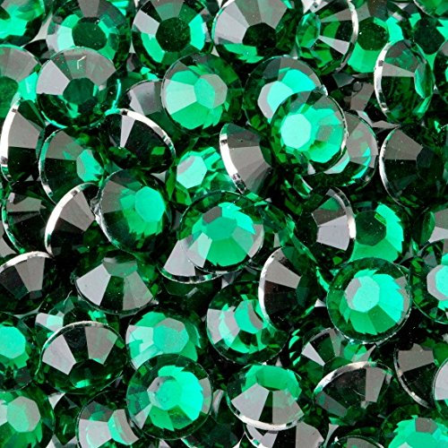 MajorCrafts 2000pcs 5mm ss20 Dark Emerald Green Flat Back Round 14 Facets Resin Rhinestones Arts and Crafts Embellishment Gems C38