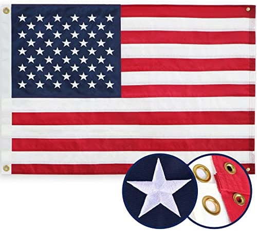 Amerikanische Flagge, 90 x 150 cm, BGTXCZ Mehrzweck-amerikanische Flagge, 4 Messingösen, genähte Streifen, robuste USA-Flaggen für Haushalt oder Außenbereich, wetterfest, amerikanische Standard-Flagge