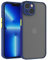 Mixroom - Cover Custodia per Apple iPhone 13 Bumper Opaco Protezione Fotocamera con Retro Semitrasparente Bordo Morbido in TPU Colore Blu