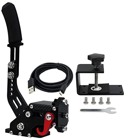 Obokidly USB-Handbremse mit Klemme, kompatibel mit PS4/PS5, für Sim-Rennspiele, Sim-Rig, Upgrade-Version für PS4/PS5/PC (schwarz für PS5/PS4)