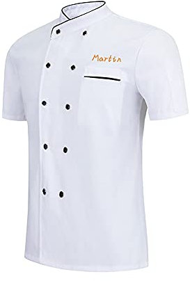 Veste de chef personnalisée manteau manches courtes/chemise à manches longues veste de chef brodée uniforme de service alimentaire personnalisé pour hommes et femmes