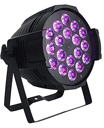 U`King LED Par Scheinwerfer, 18x15W LED Bühnenlicht RGBW 4 in 1 LED Par Strahler Bühnenbeleuchtung mit DMX512 und 8 Kanälen für Party, Disco, Bar, Hochzeit, Halloween, Weihnachten