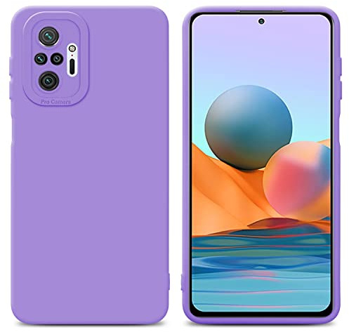 Cadorabo Hülle kompatibel mit Xiaomi RedMi NOTE 10 PRO Schutzhülle TPU Silikon Case Liquid Design mit Kameraschutz Slim Kratzfest Gummi mit Rundumschutz Case Hülle für Xiaomi RedMi NOTE 10 PRO in Lila
