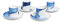 BlissHome Rick Stein Coves of Cornwall - 4 Piece Espresso Cup & Saucer Set - Bone China - Featuring Beautiful Designs Inspired by The Land and Seascape of Cornwall