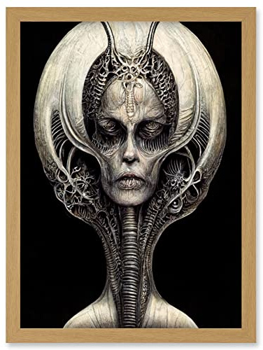 Doppelganger33 LTD Alien Queen Gothic Illustration Artwork Framed Wall Art Print A4