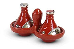 Tajine mini rouge avec métal 2 pièces | Safaary