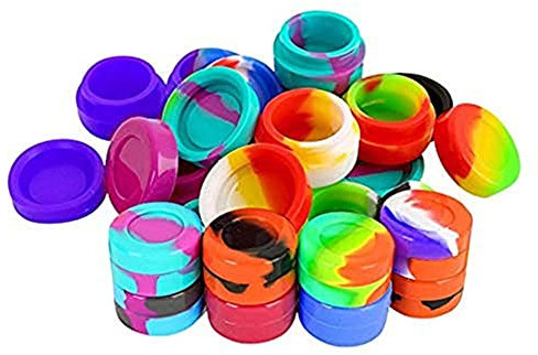 Ailovone Kleine Dose mit Deckel 50 Stück 7ML Silikon Wachs Behälter Lippenbalsam Döschen Mini Runde Mehrzweck Vorratsglas Mini Cremedöschen Bunte Boxen Töpfe Behälter Containers (7ml)