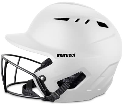 DURAVENT Fastpitch Batting Helmet with Facemask, White, Adult Large