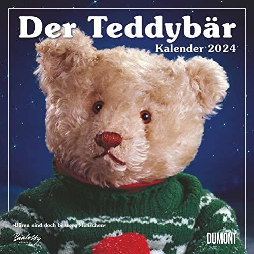 DUMONT Der Teddybär Broschürenkalender 2024, im Format 30 x 30 cm, Monatskalender mit Schulferienterminen, Kinderkalender mit knuddeligen Teedybären