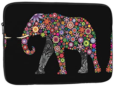 Cheerful Elephant Stoßfeste tragbare Laptoptasche – 10 Zoll Geschäftsreisen, Reisen, Schule, Büro, für den täglichen Gebrauch.