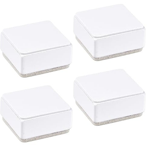 BUZIFU 4 Rialzi per Mobili Alti 3 cm in Acciaio Piedini Adesivi per Mobili Autoadesive Alzata per Letto Salvaspazio Alzate per Letti Piedi del Tavolo Piedini per Mobili, Divano e Armadi, 6CM * 6 CM