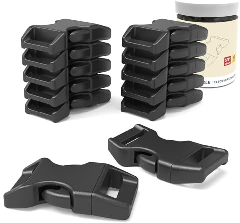 Abma Cord Paracord Schnallen 60 Stück Steckverschluss 16mm (5/8) Kunststoff Steckschnallen für Paracord Armbänder, Halsband, Handwerk und DIY