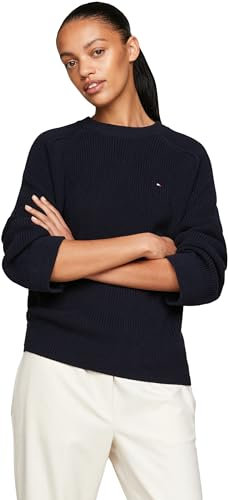 Tommy Hilfiger Femme Pull Pull en Maille, Bleu (desert Sky), M