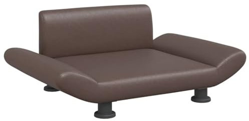 vidaXL Hundebett, Hundekissen mit weicher Polsterung, Hundesofa Hundecouch für kleine Hunde Haustiere, Haustierbett Katzenbett, Braun Kunstleder