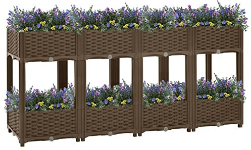BaraSh Arriate 160x40x71 cm Polipropileno Jardineras Grandes Exterior Jardinera Rectangular