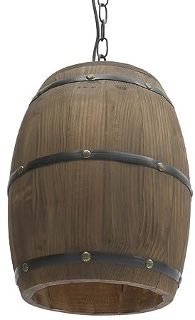 czyuRachel Pendelleuchte, Retro-Stil, Holz, Weinfass, Anhänger, Bar, Restaurant, Café, Hängeleuchte, Industrielampe, Deckenleuchte, für Bar, Café, Living Dining, Restaurant (ohne Leuchtmittel)