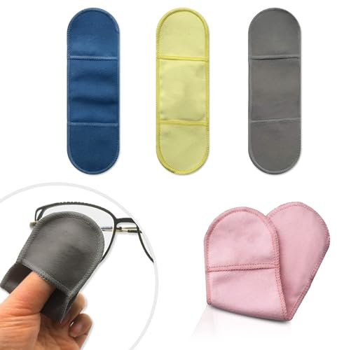 Basesit Eyeglass Cleaner 4 Pack, Eyeglass Cleaning Wipes, Lens Cleaner, Anti-Scratch, Screen Cleaning Cloth, Eyeglass Cleaning Cloths, Lens Wipes (Pink/Yellow)