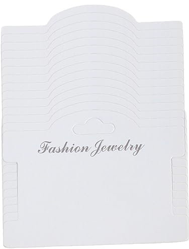 NUOBESTY Carton Blanc 100 Pièces Carte de présentation de bijoux du bracelet support blanc présentoirs de colliers pour la vente de bijoux Popularité Carte d'affichage Porte-collier