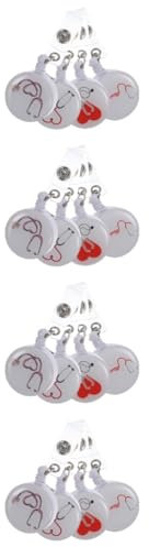 NUOBESTY 16pezzi Portabadge Infermiere Retrattile Con Clip Girevole Design e Stetoscopio Per e Personale Sanitario e