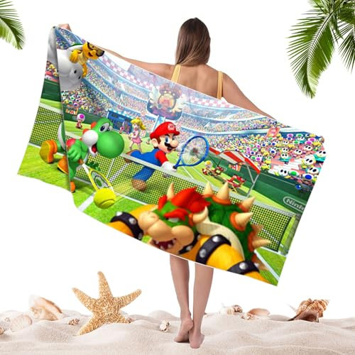 GUBOOM Telo da Bagno Super Mario, 70 x 150 cm Super Mario Teli Mare, Asciugamano Super Mario, Asciugamano Super Mario, Asciugamano Mare per Bambini Adatto per Viaggi, Nuoto, Campeggio, Spiaggia (A)