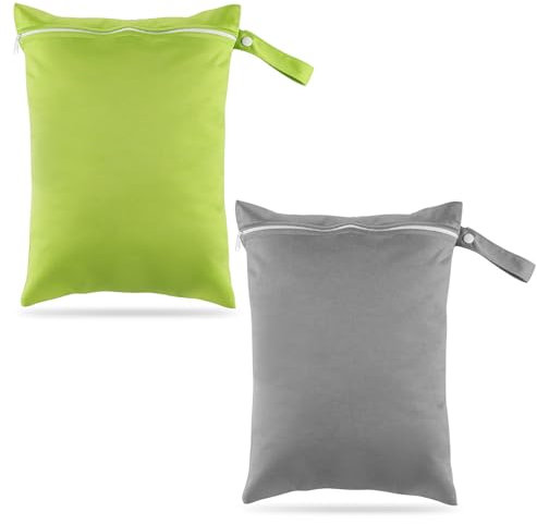 Bolsa Húmeda Seca, 2 Bolsas de Lavandería con Asas, Bolsa Ropa Sucia Wetbag Impermeable Reutilizable con Cremallera Bolsa de Almacenamiento para Gimnasio, Playa, Piscina