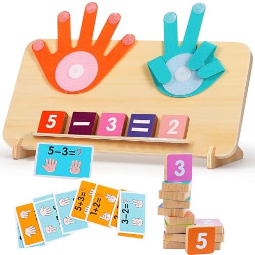Zkaoai Montessori Spielzeug, Holz Mathe Spielzeug Zählen Lernen für Kinder | Holz Zählspielzeug, Zählen Spielzeug ab 4 5 Jahre für Kinder, Vorschule Lernspielzeug Geburtstag Rechenkette 1 Klasse Junge