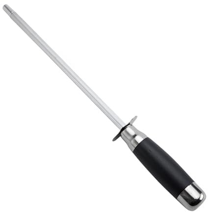 Diamond Knife Sharpener - Professional Honing Rod Stick, Fine Sharpening Steel with Oval Shape and Comfortable Handle for Kitchen, Chef, Household Knives, and Scissors