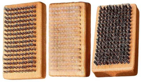 Ski Brush Kit - Snowboard Cleaning Brush Kit, Snowboard Maintenance Tools | 3-Piece Waxing Brush Set, Brass Brush Horsehair Brush Nylon Brush, Ski Tuning Kit Cleaning Supplies (4.61x2.76 inches)