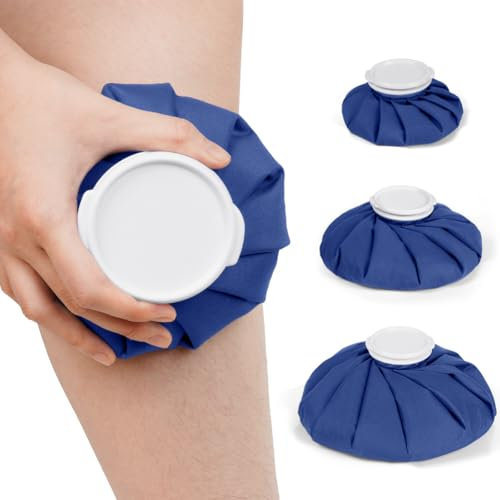 AOOWU 3x Wiederverwendbar Eisbeutel für Verletzungen, Eisbeutel Heißwasserbeutel für Heiß & Kältetherapie & Schmerzlinderung & Nervös mit Deckel, Auslaufsicherer Atmungsaktiver, Eiswürfelbeutel