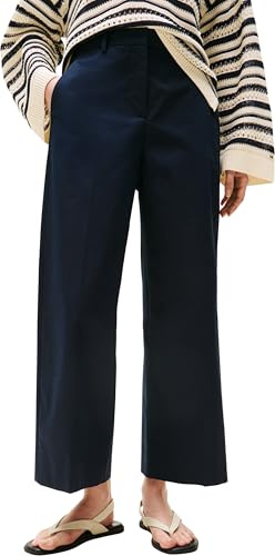 Tommy Hilfiger Damen Chino Cotton Ankle Wide Leg, Blau (Dark Night Navy), 38