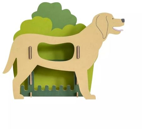 Werkhaus Kindergarderobe Hund Labrador- Garderobe aus Holz für Kinder aus Holz 40 x 41 x 13 cm