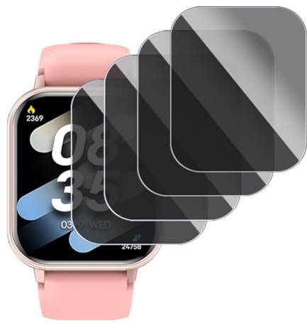 KARYLAX (4 pellicole protettive anti-spia in vetro flessibile, antigraffio, protezione privacy privacy per smartwatch Amazfit Bip U Pro/Bip U/Bip S (confezione da 4)