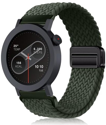 PaceBid 22mm Nylon Armband für CMF by Nothing Watch 3 Pro, Damen Herren Sport Elastisches Stoff Geflochtenes Magnetisch Ersatzarmband für CMF by Nothing Watch Pro 2/3 - Grün