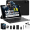 TIGERFU 10 Pollici Tablet Android 14, Tablet PC, 36GB RAM+128GB ROM (1TB TF), Quad-Core 2.0 GHz, 5G WiFi丨GPS丨Widevine L1丨Bluetooth 5.0丨8000mAh丨8MP+5MP, Tablet con Tastiera, Mouse e Penna - Nero