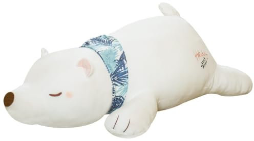 AQCQDQ Plüsch Eisbär Spielzeug, Eisbär Plüsch Kissen Plüschtiere, isbär Plüschtier Kissen, Plüschtier Eisbär, Molliges Eisbär Plüsch Kissen Plüschtiere, Eisbär Stofftier für Kinder Erwachsener (80cm)