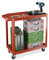 Relaxdays Carrello Portautensili Officina, Carrellino a 2 Ripiani Porta Attrezzi Lavoro, 76x78x35 cm, Max. 100 kg, Rosso, Acciaio, Gomma, Ferro