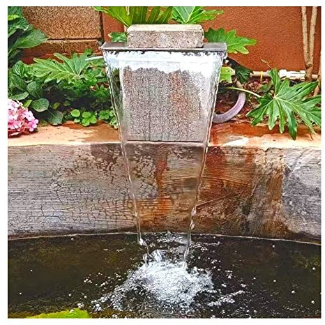 Rostfreier Stahl Überlauf für Pool Wasserfall Springbrunnen Teich, Professionell Wasserfluss-Plattform Wasserspiel für Garten Außen Rasen Hof(100CM)