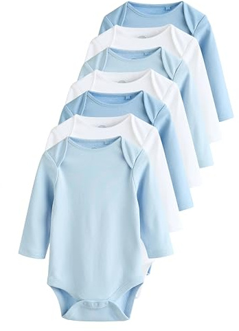 NEXT Baby Jungen Langärmelige Strampler, 7er-Pack