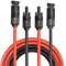 Cable Solar de 4 mm², alargador de 1 m, Resistente a los Rayos UV, TUV, Certificado VDE, con Conectores solares, para instalaciones fotovoltaicas (Rojo/Negro) (4 mm²1 m) (4mm²/1M)