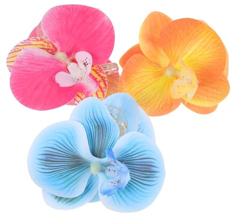 SAFIGLE 3 Stück-pack Große Phalaenopsis Haarspangen Aus Stoff Und Kunststoff Mit Schmetterlings Und Orchideen Motiv Für Damen Hochsteckfrisuren Hochzeit Party