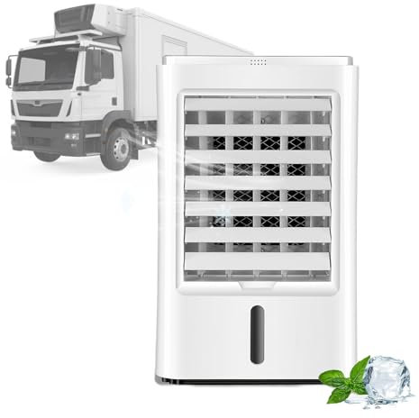 Glowdora Enfriador De Aire Evaporativo, Ventilador De Enfriamiento De Aire Portátil 4 En 1, 3 Modos con Control Remoto, Aire Acondicionado para Caravana, Aire Acondicionado Portátil.,12V