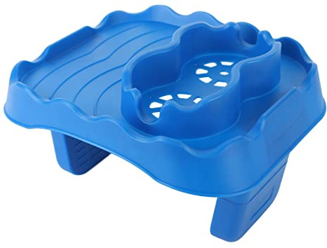 NDNCZDHC Hot Tub Side Table with 2 Cup Holders, Foldable Inflatable Hot Tub Side Tray, Drink Holder for Inflatable Pools (Blue)