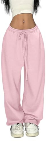 ORANDESIGNE Pantalone Tuta Donna Pantaloni Larghi da Danse da Jogging Sweatpants à Gamba Larga Vita Alta con Coulisse | Pantaloni da jogging, pantaloni da allenamento, a vita alta, per il tempo libero, con elastico in vita con tasche e coulisse