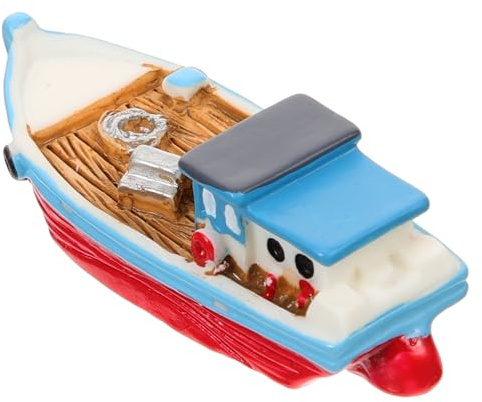 NOLITOY Miniatur Boot Modell Aus Harz Mediterranes Deko Ornament FüR DIY Mikro Landschaft Basteln Schreibtisch Und Strandstil Dekoration