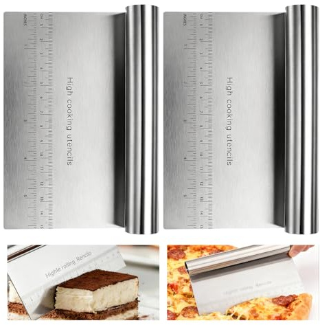 Recogedor verduras acero inoxidable con espátula, ideal para cocina y pastelería