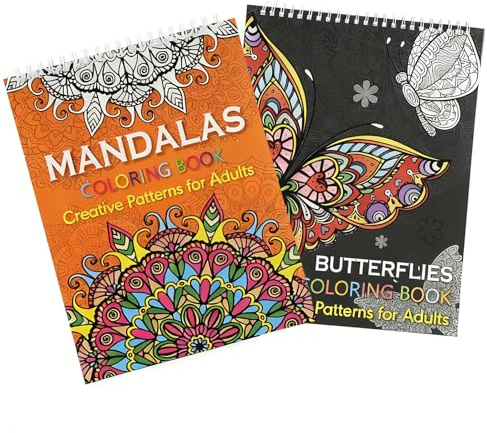 ZRUEWOT 2 Stück Mandalas für Erwachsene MalbüCher für Erwachsene Einzigartiges Mandala-Muster Zur Stress Abbauen,Mandala Adult Coloring Book Geeignet für Buntstifte Aquarellfarben Marker