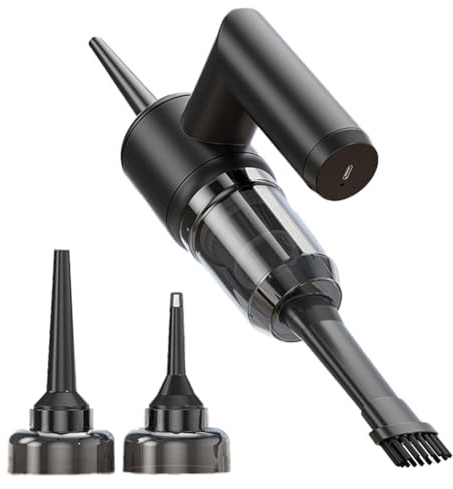 Hipzeepo Aspirateur de Voiture 4 en 1 à Charge avec Grande Aspiration, Souffleur, Aspirateur de Ménage Noir
